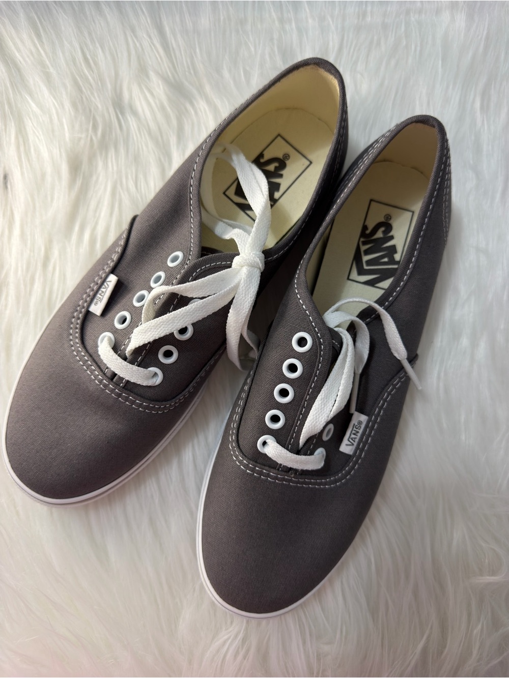 Vans Canvas Sneakers - Gray with White Laces